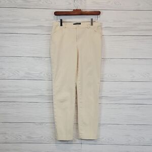 Lauren Ralph Lauren Light Cream Straight-Leg Cotton Pants Womens Size 4